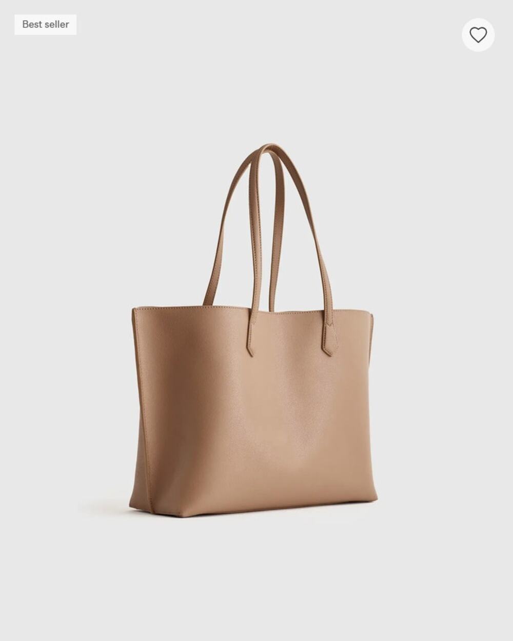 Quince Adeline Leather Shopper Tote - Cappuccino - NEW